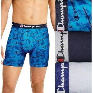 Champion Men’s Boxer Briefs 3-Pack |, Navy, Gray, Royal | Size S